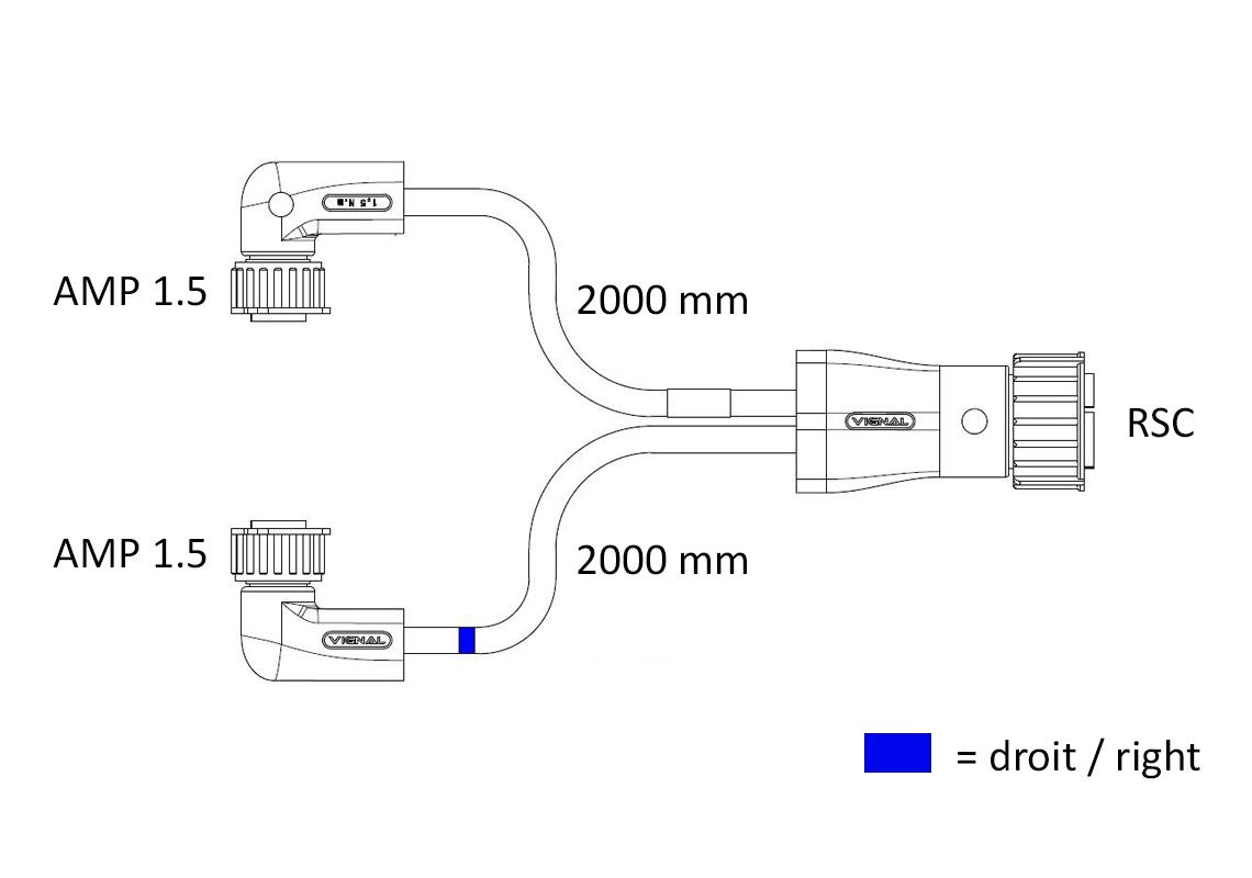 Leitungssats für LC12 Heckleuchten mit 90° gewinkeltem 16-polig Anschlussstecker